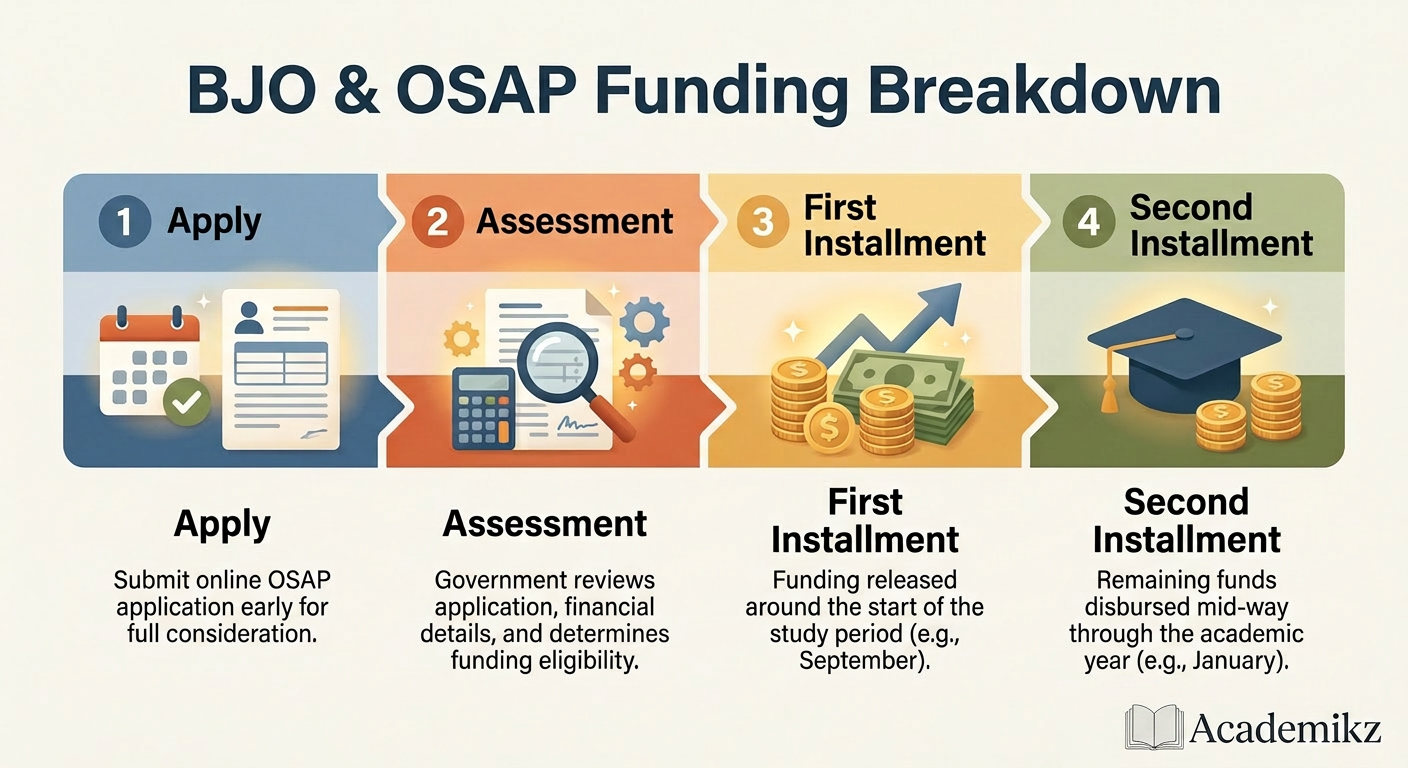 OSAP and Better Jobs Ontario funding breakdown for adult students in Ontario